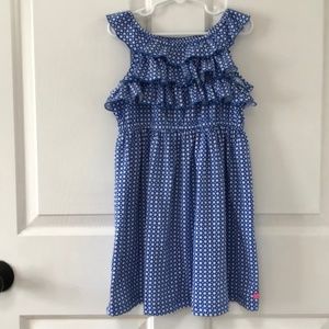 Carter’s blue and white Sundress Girls Size 6 sleeveless tiered skirt rufffles